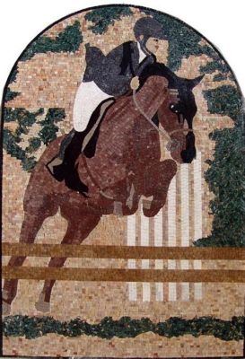 The Horse and Rider Mosaic - A Celebration of Movement, Skill, and Possibly...Horseshoes?