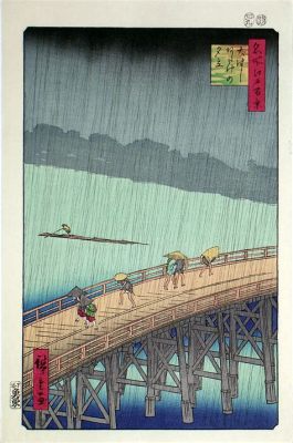 Sudden Shower over Shin-Ōhashi Bridge Vividly Depicts Edo Life Amidst Turbulent Skies!