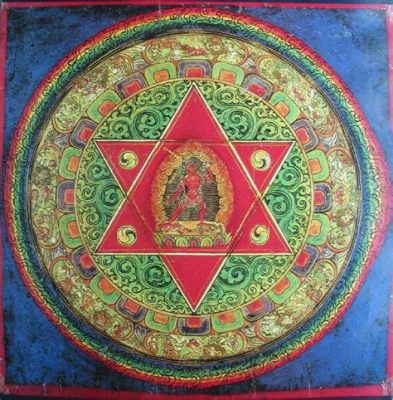 The Vajrayana Mandala Painting - Exquisite Depiction of Buddhist Cosmology and Spiritual Awakening Through Vibrant Hues!